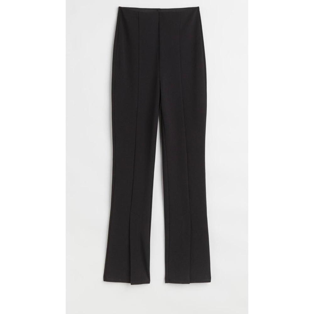 Women’s new H&M black flared slit hem leggings size large L